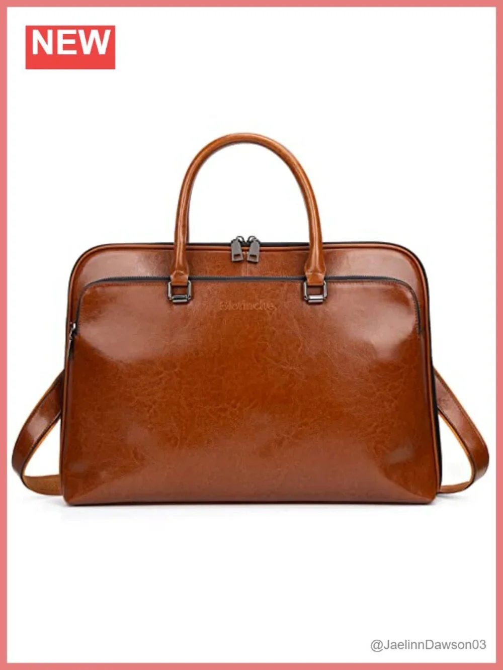 Genuine Leather Laptop Messenger Bag for Men 15.6